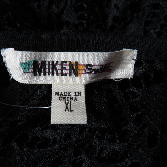 Miken Swim Black Crochet Batwing Sleeve Swim Cover Up Size XL - Picture 5 of 11